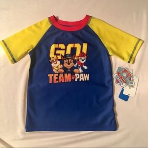 NWT Paw Patrol Swim Rash Guard Top